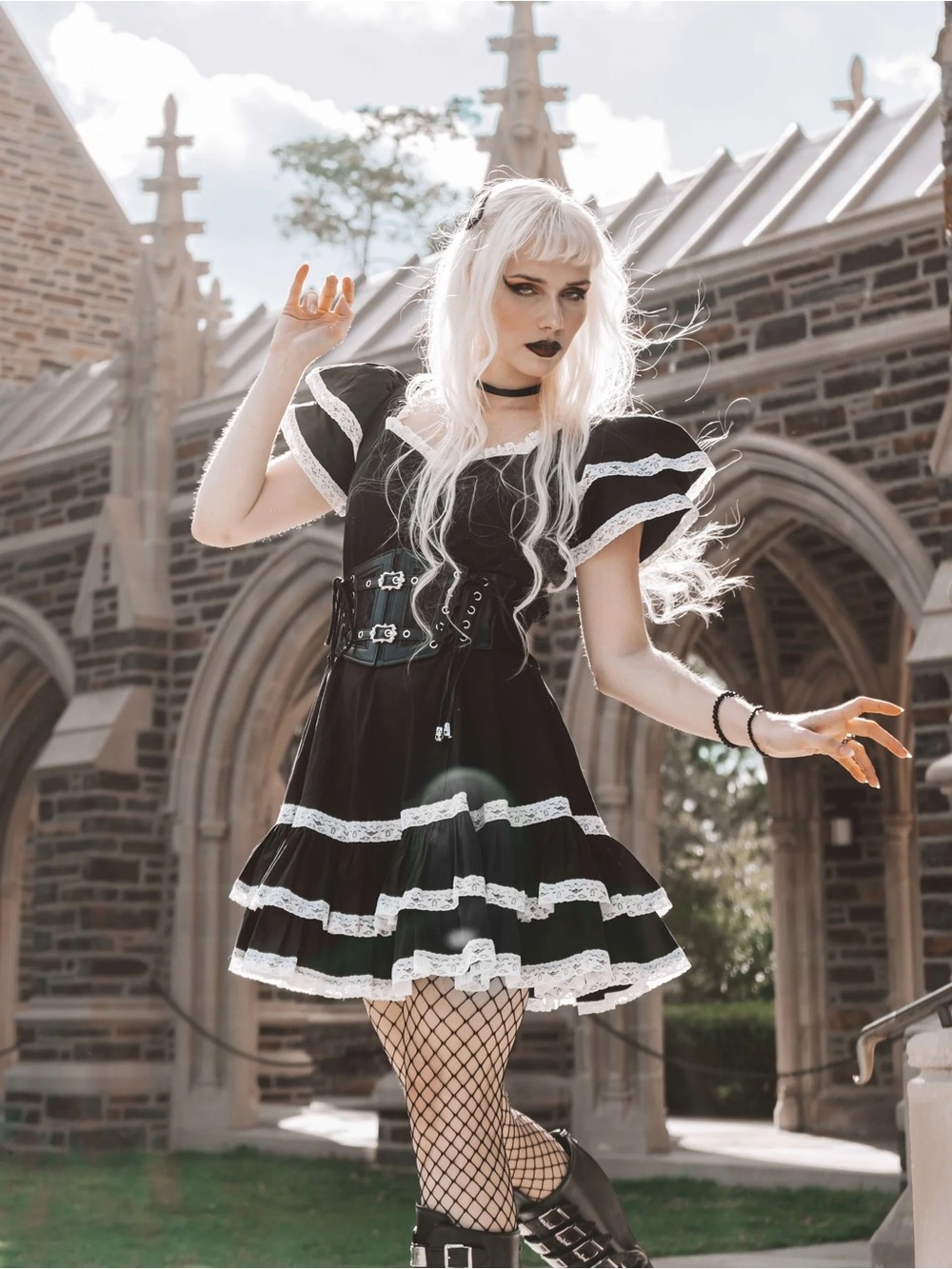 Wax Poetic Adelaide Dress Black and White Mini Dress